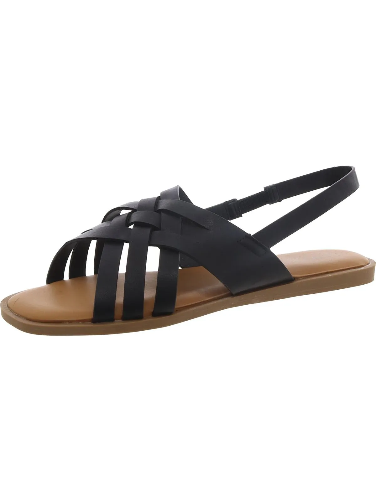 Merrin Womens Faux Leather Square Toe Slingback Sandals