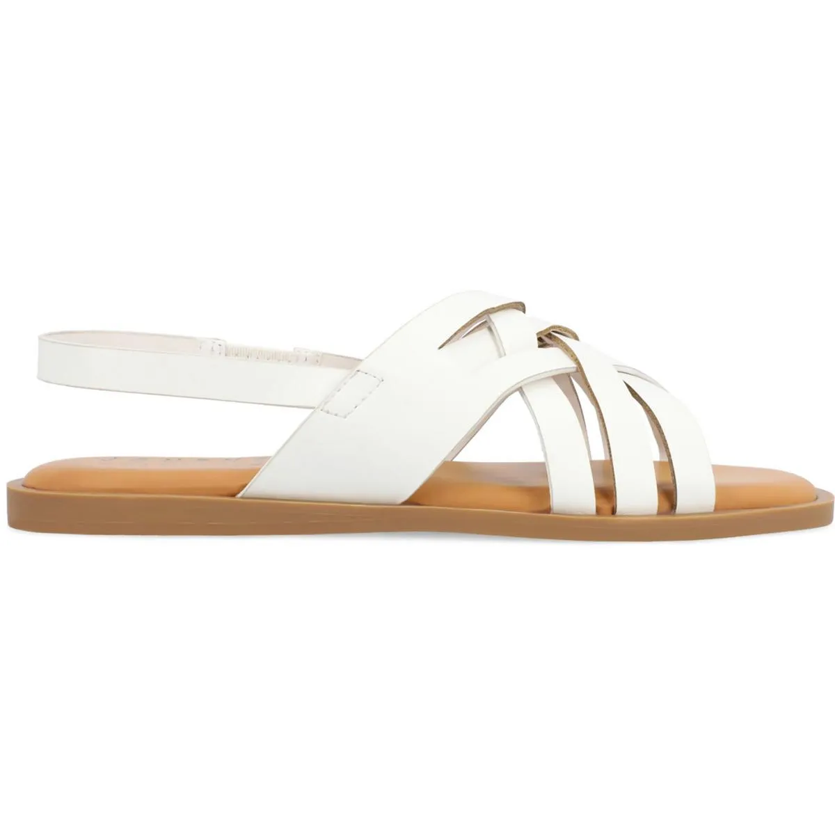Merrin Womens Faux Leather Square Toe Slingback Sandals