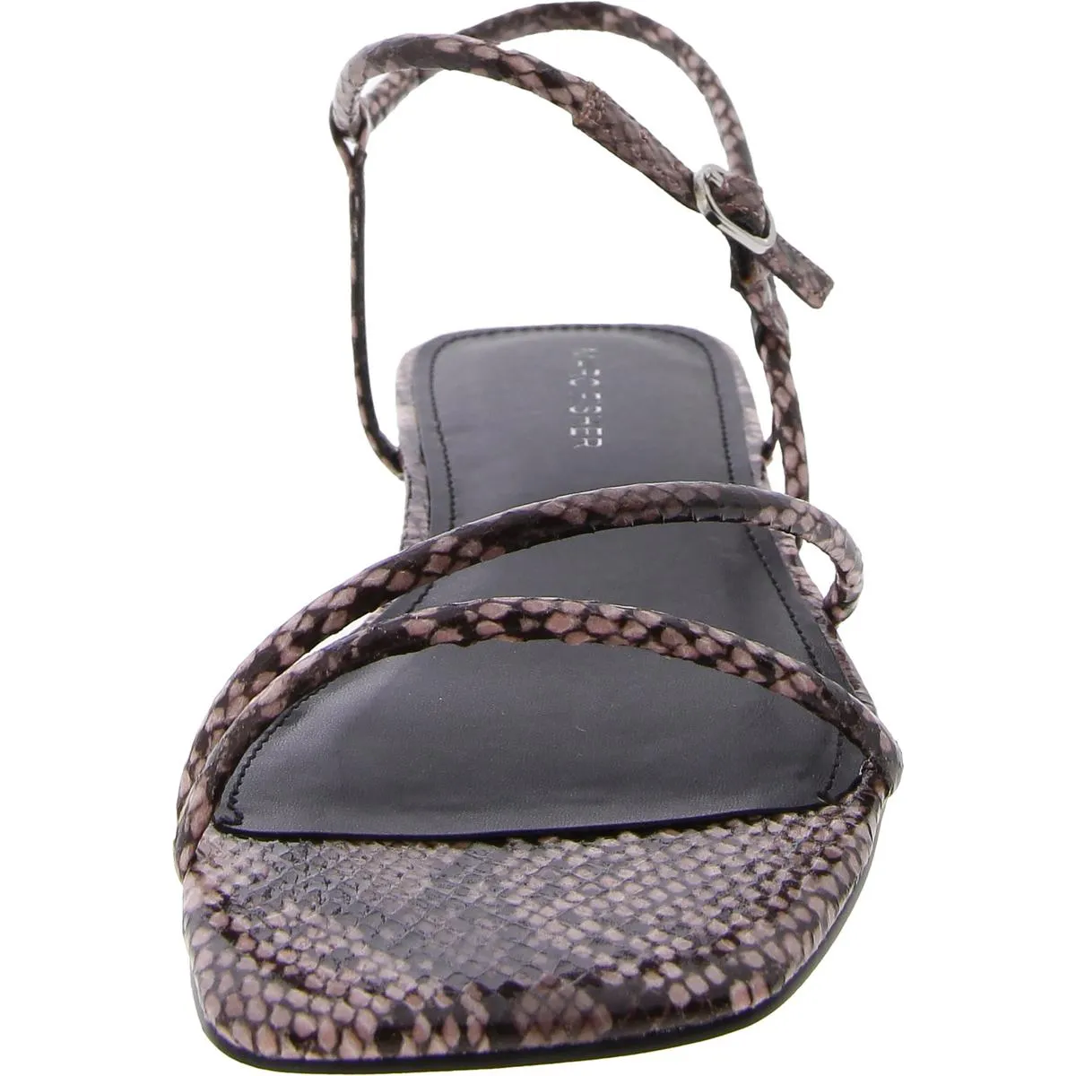 Mikal Womens Faux Leather Square Toe Dress Sandals