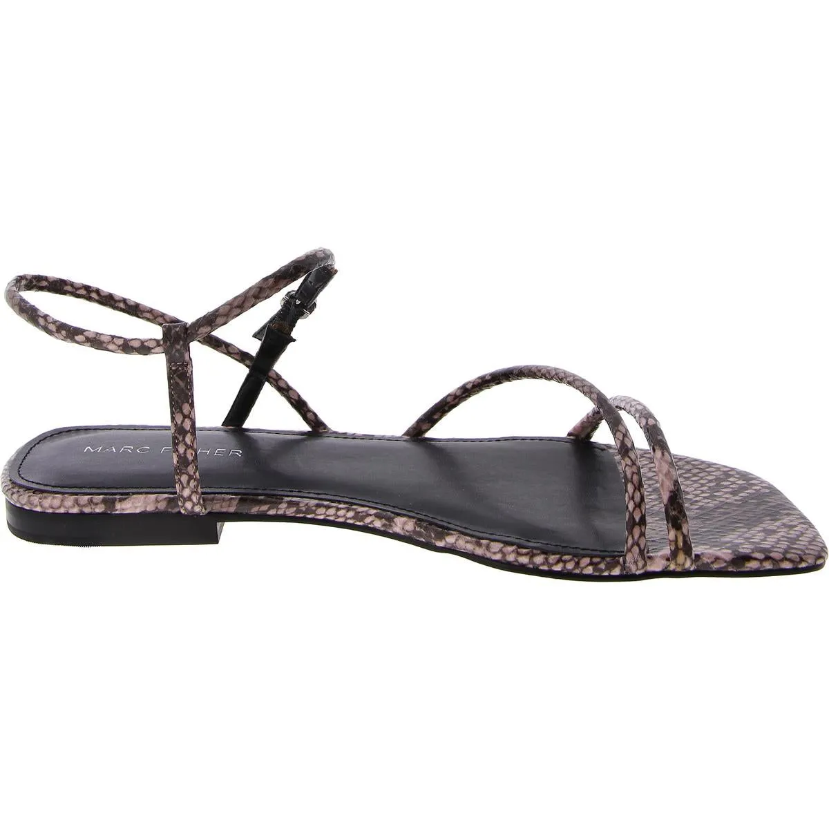 Mikal Womens Faux Leather Square Toe Dress Sandals