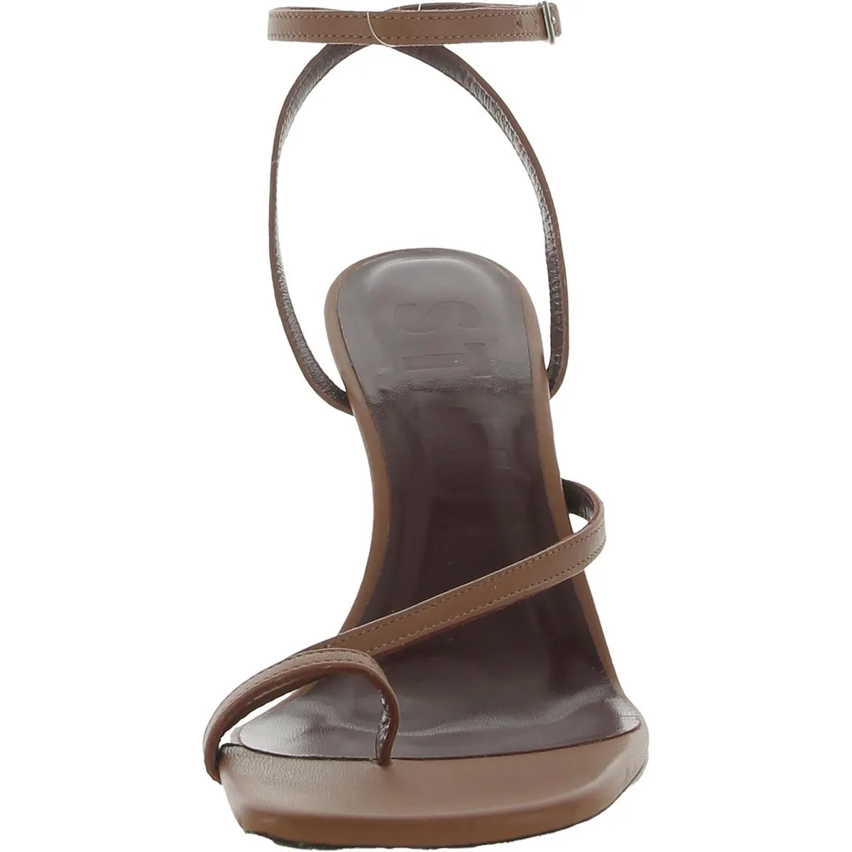 Mona Womens Leather Ankle Strap Heels