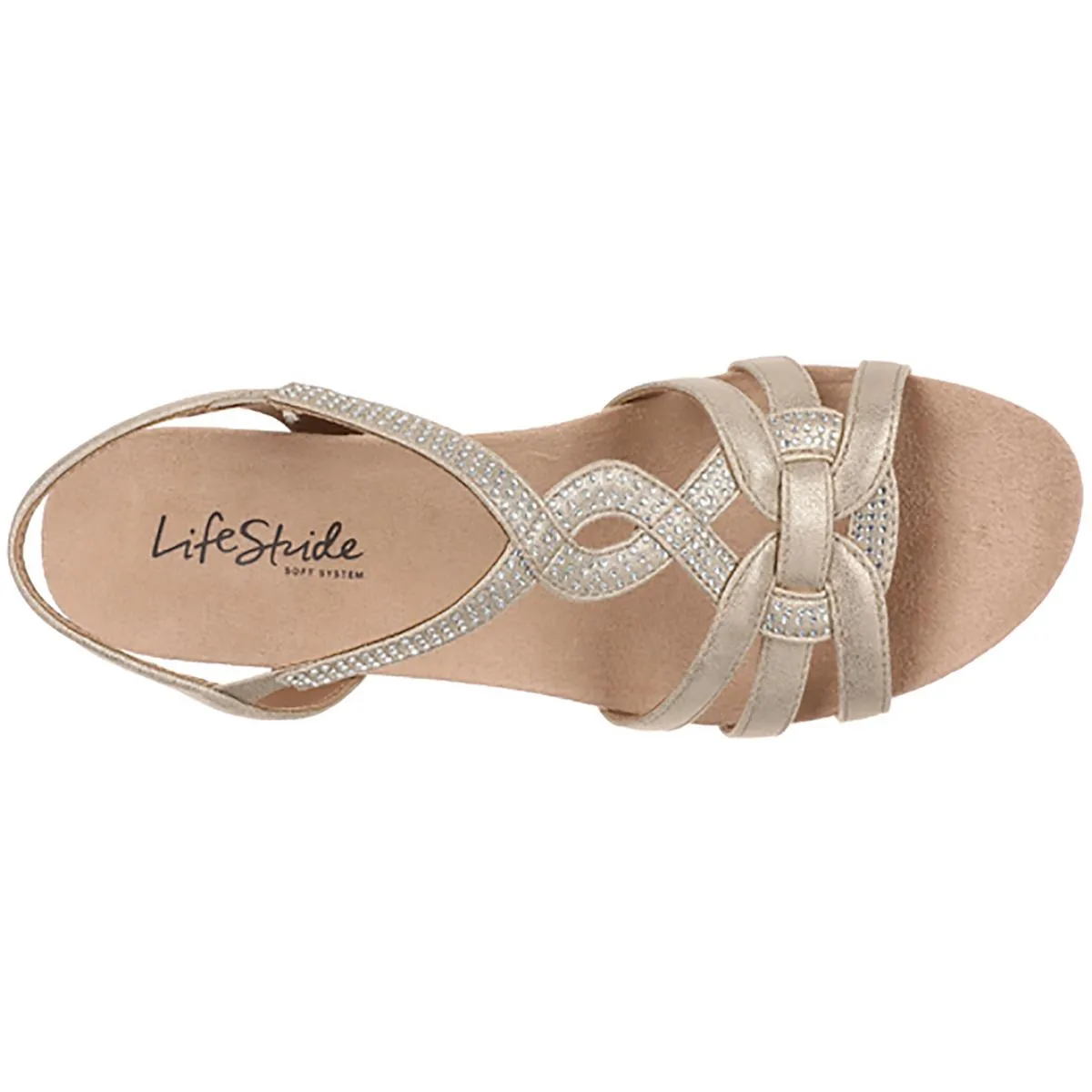 MONACO Womens Faux Leather Slingback Wedge Sandals