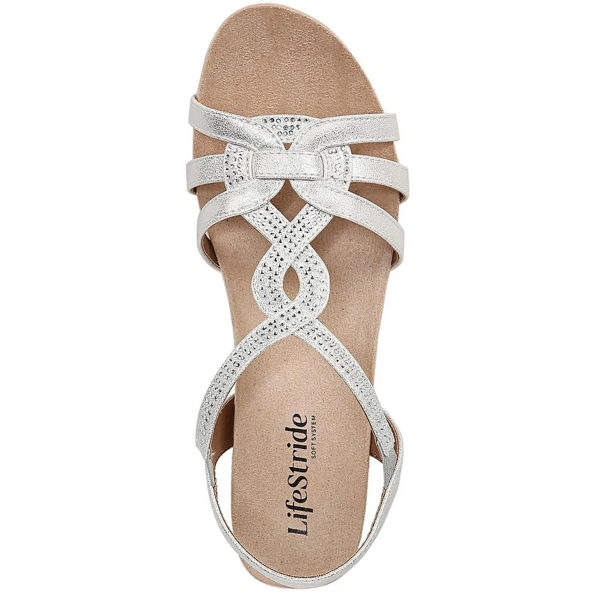 MONACO Womens Faux Leather Slingback Wedge Sandals