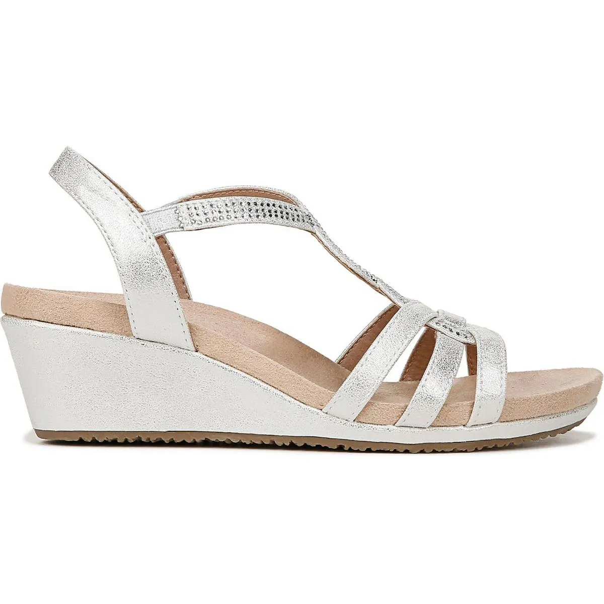 MONACO Womens Faux Leather Slingback Wedge Sandals