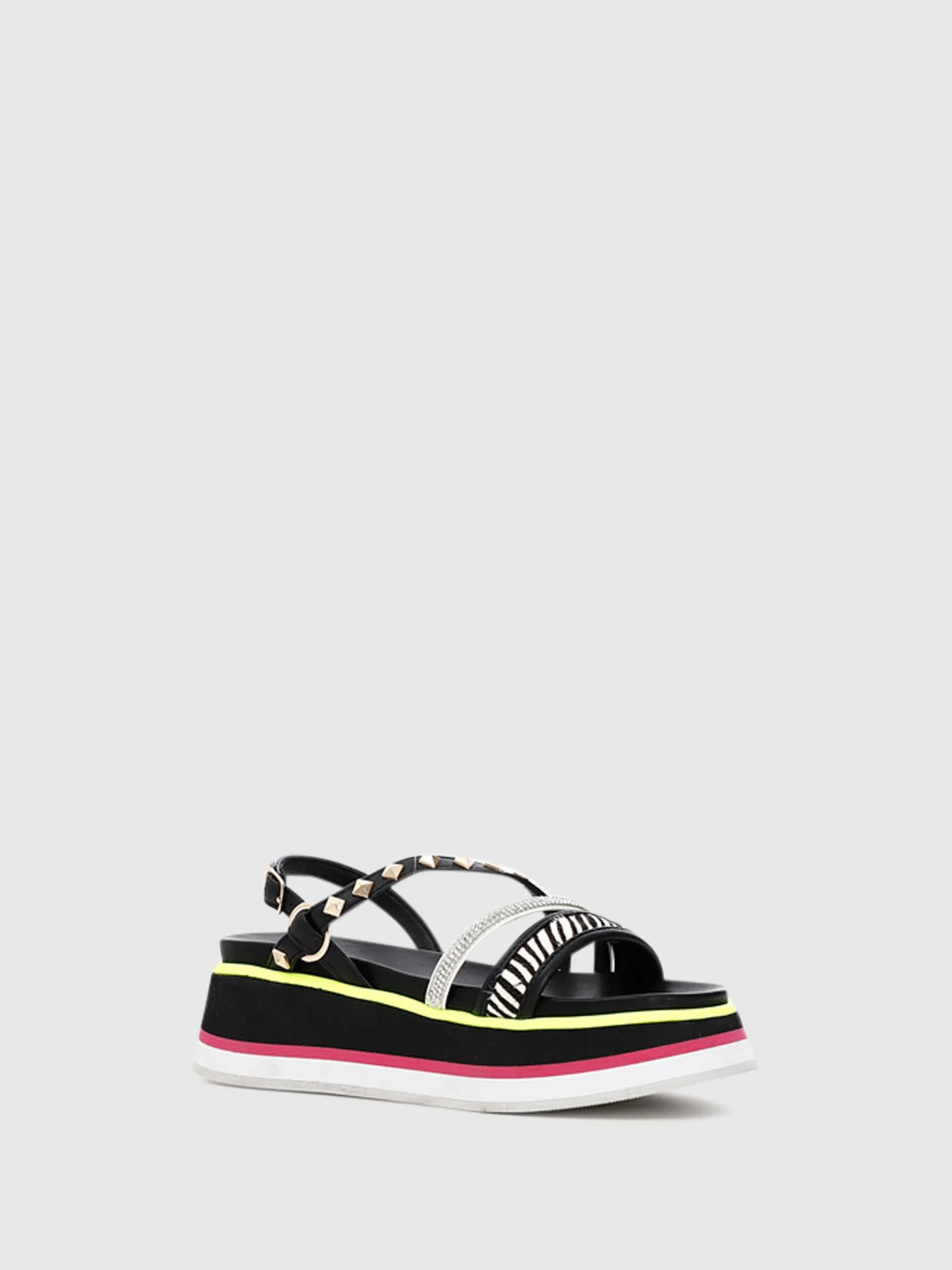Multicolor Wedge Sandals