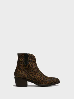 Multicolor Zip Up Ankle Boots