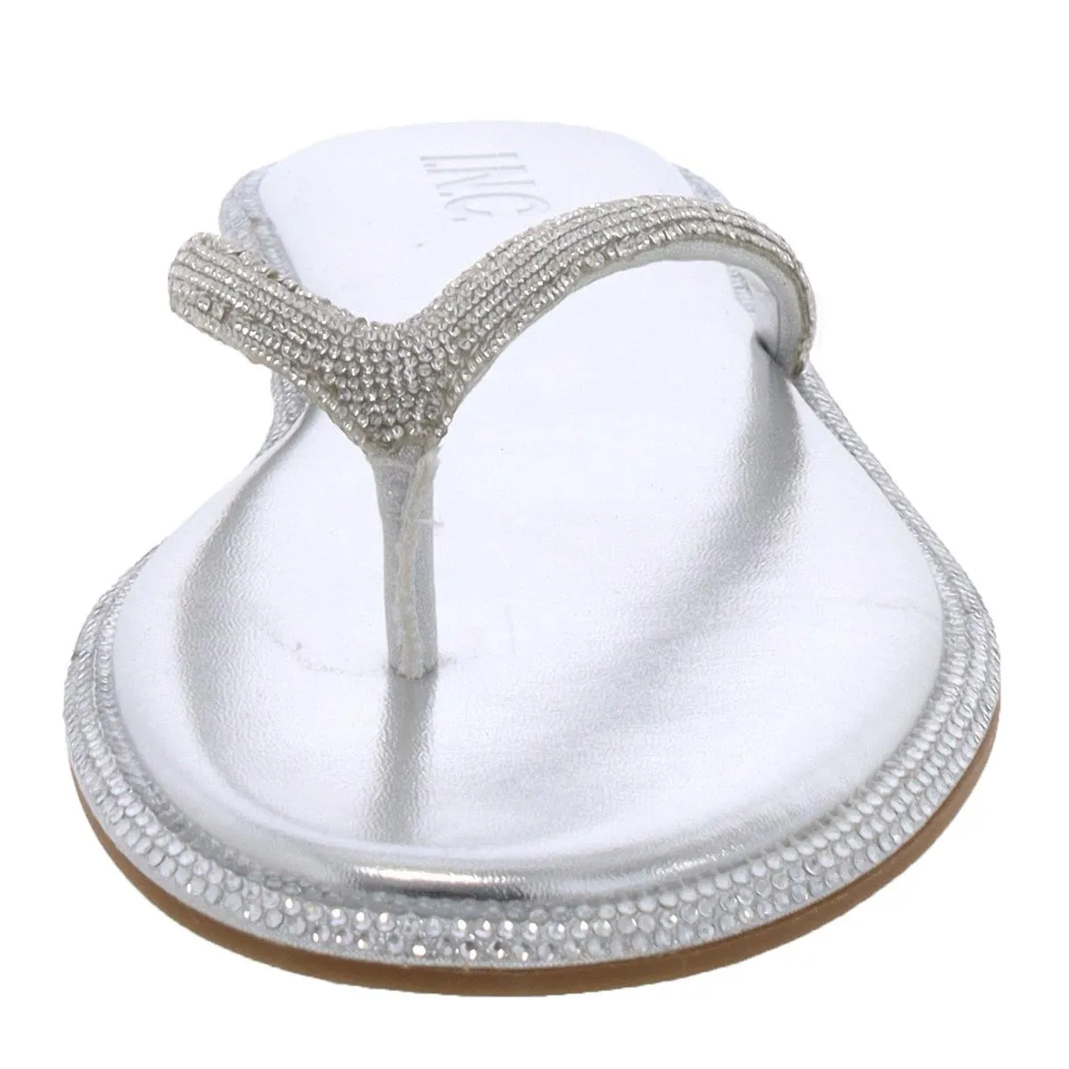 MYRLINEF Womens Beaded Manmade Thong Sandals