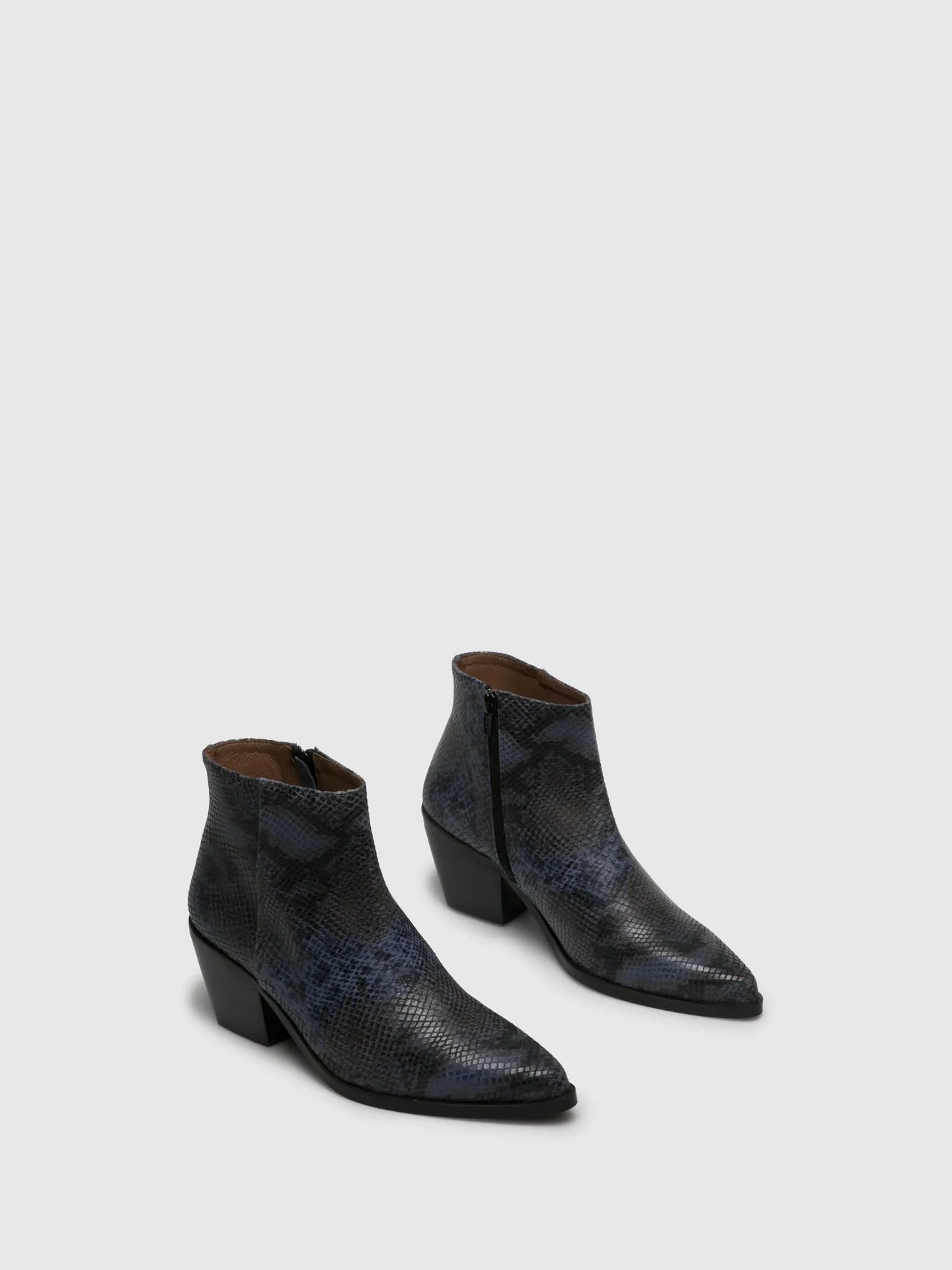 Navy Cowboy Ankle Boots