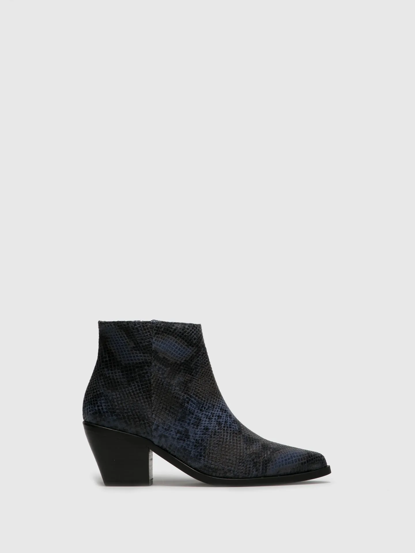 Navy Cowboy Ankle Boots