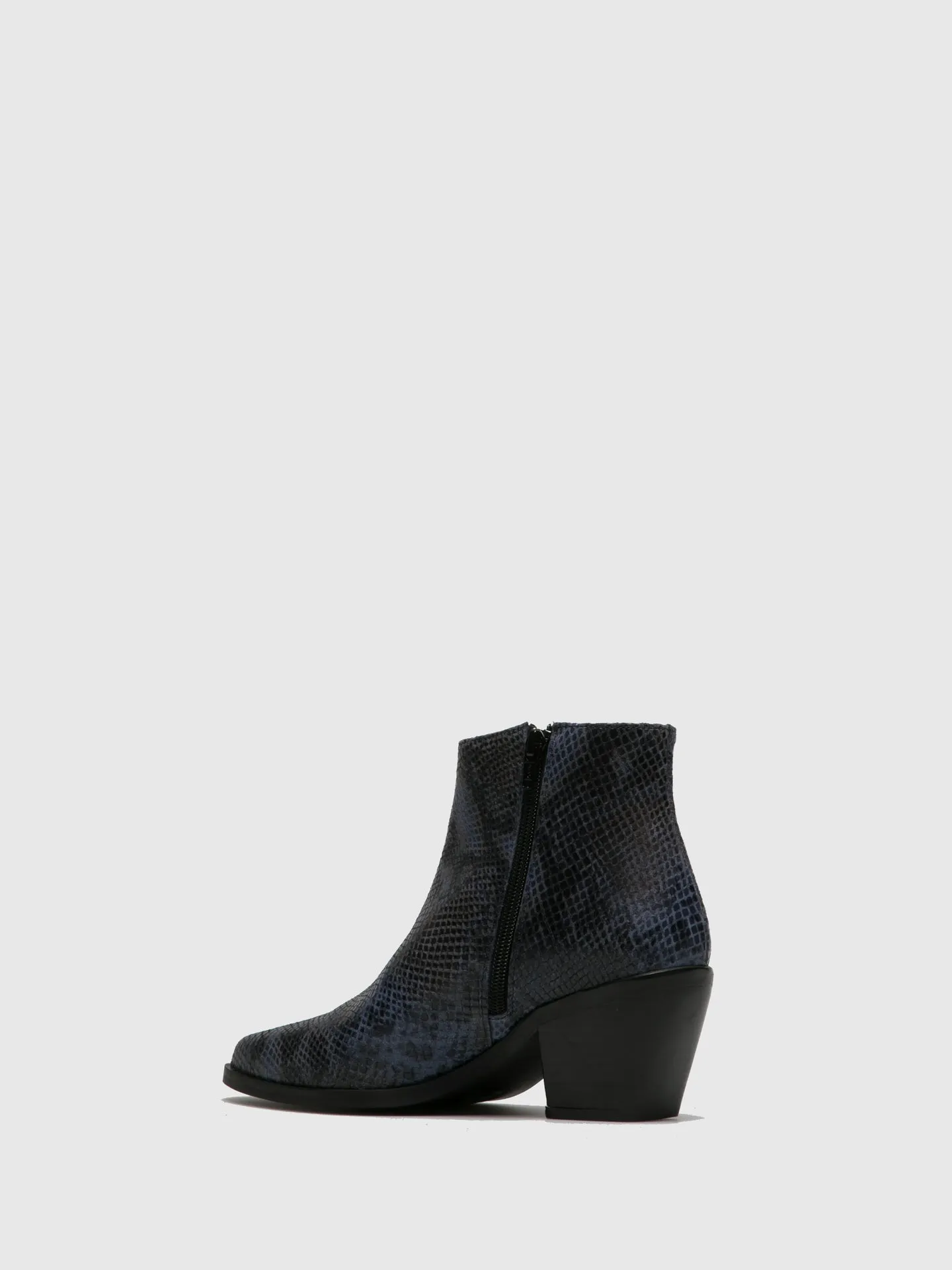 Navy Cowboy Ankle Boots