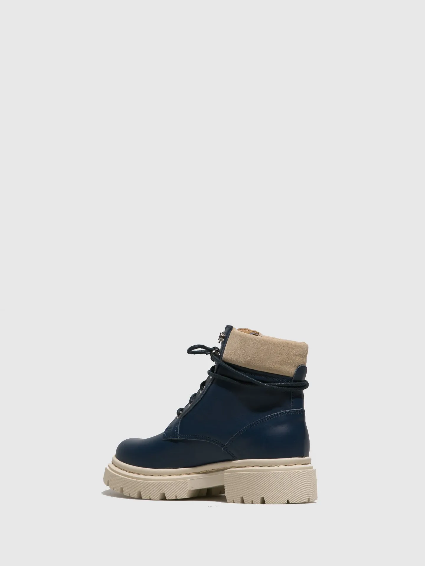 Navy Lace-up Ankle Boots