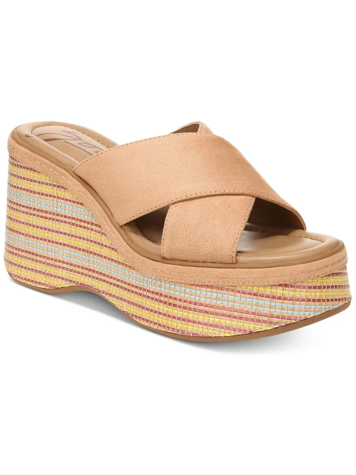 Nessa Womens Criss Cross Front Round Toe Platform Sandals