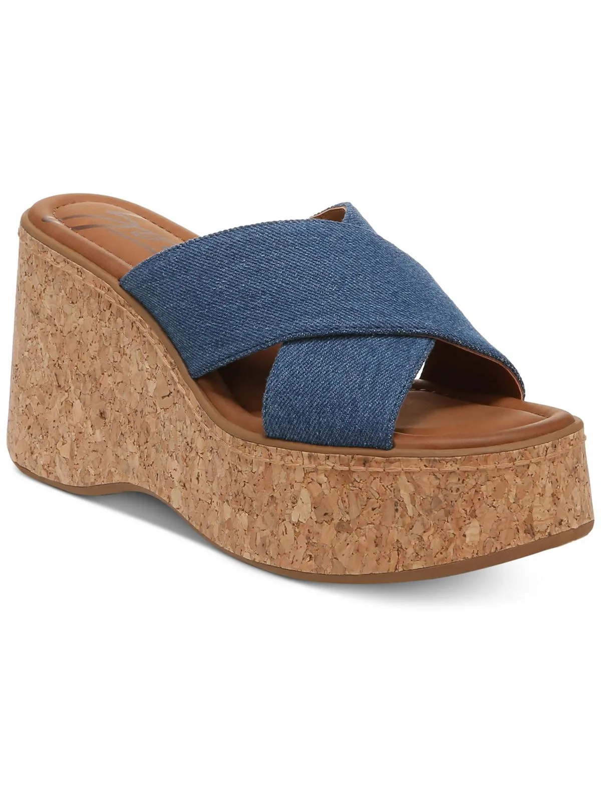 Nessa Womens Criss Cross Front Round Toe Platform Sandals