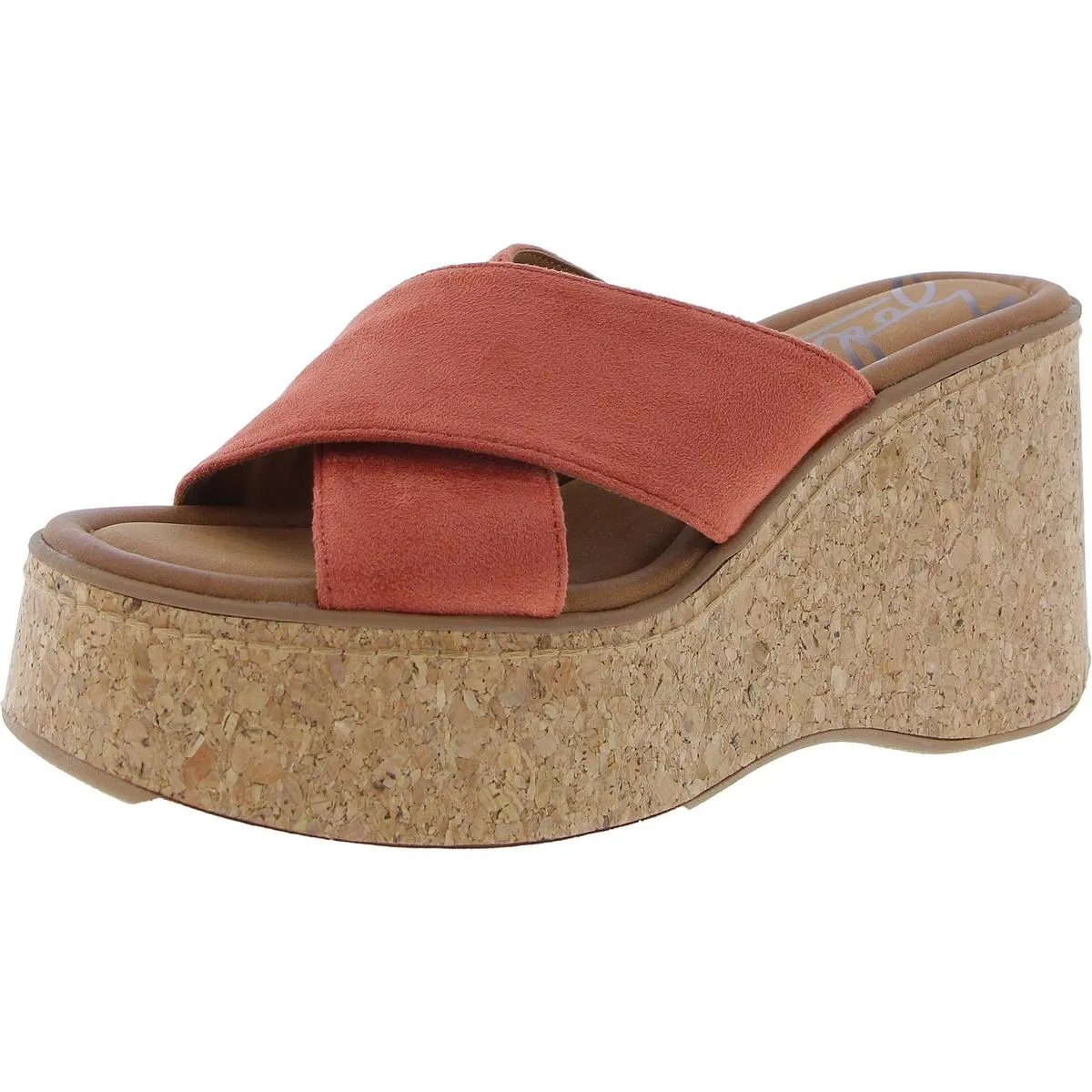 Nessa Womens Criss Cross Front Round Toe Platform Sandals