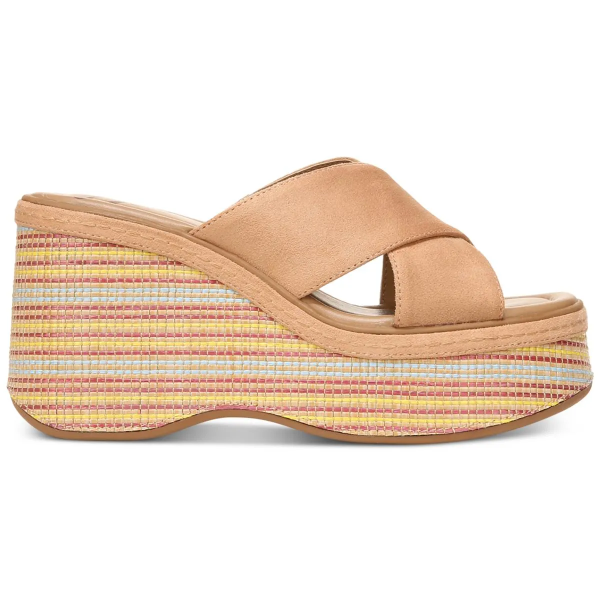 Nessa Womens Criss Cross Front Round Toe Platform Sandals