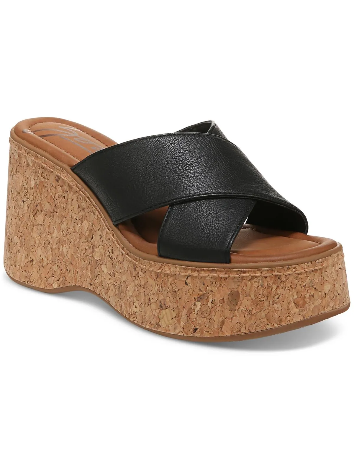 Nessa Womens Criss Cross Front Round Toe Platform Sandals