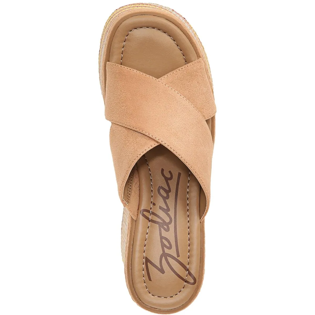 Nessa Womens Criss Cross Front Round Toe Platform Sandals