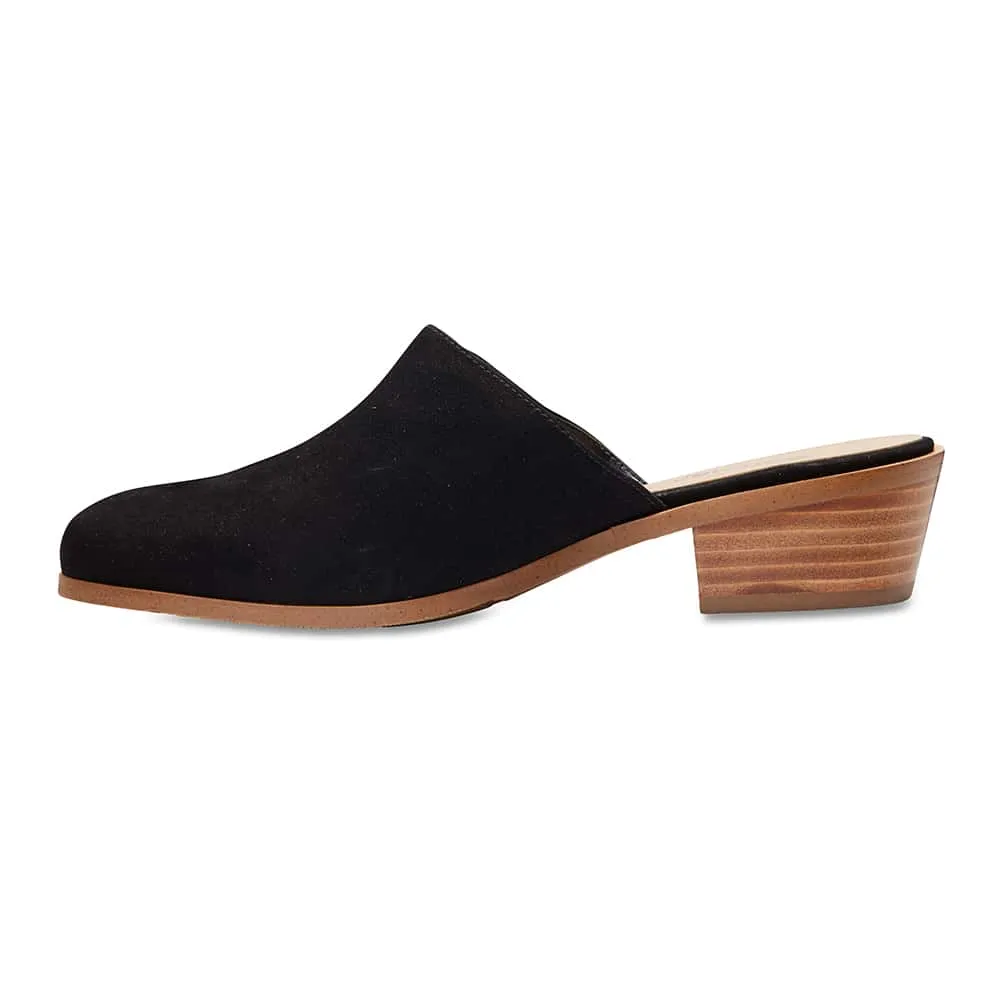 Nevada Heel in Black Nubuck