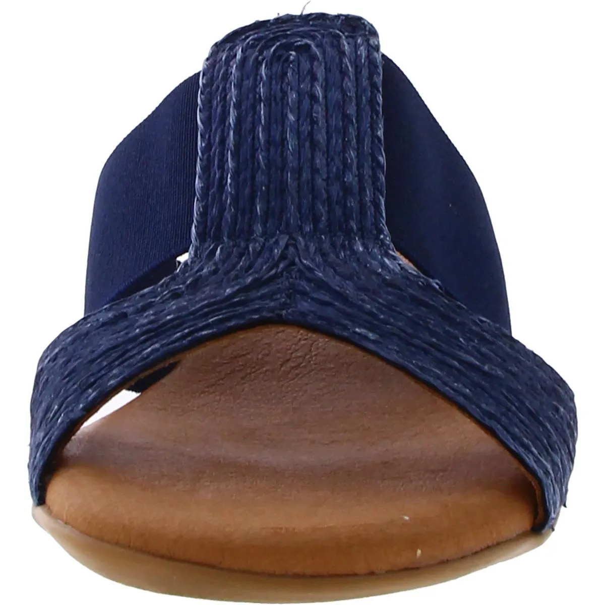 Noor Womens Woven Flat Slide Sandals