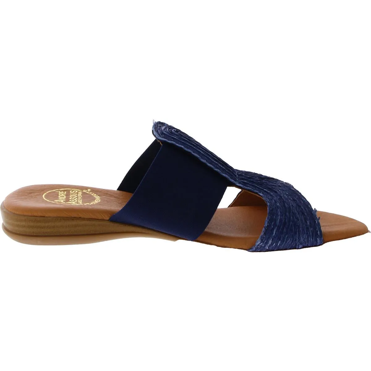 Noor Womens Woven Flat Slide Sandals