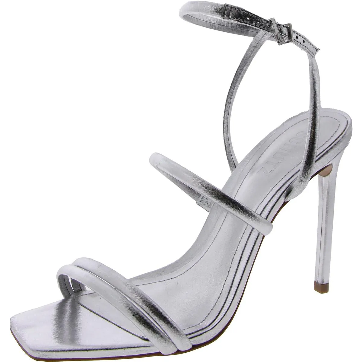 Nylla Womens Leather Ankle Strap Heels
