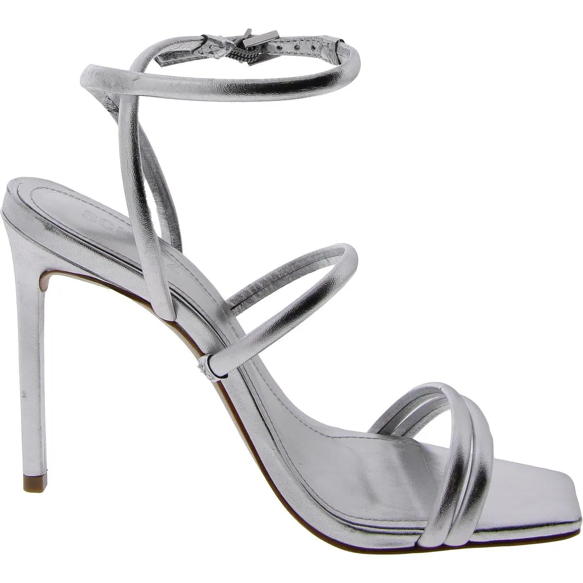 Nylla Womens Leather Ankle Strap Heels