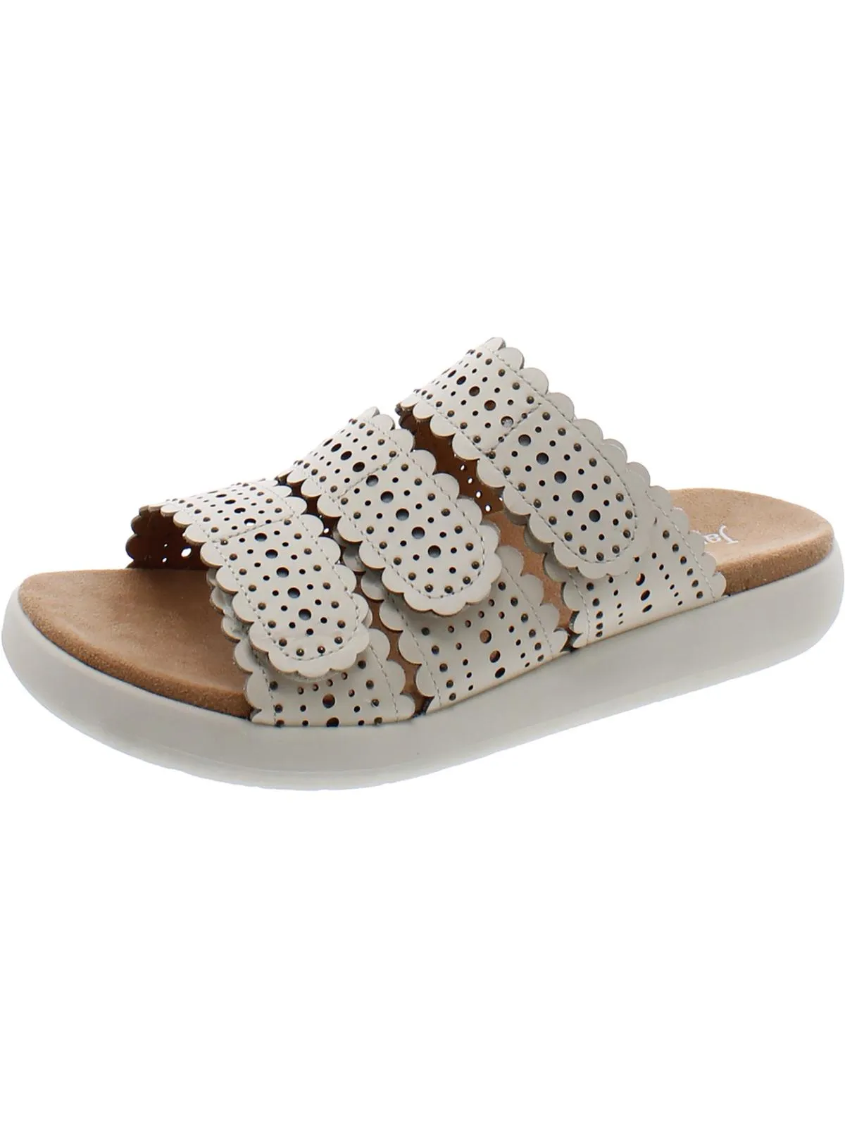 Odysseus Womens Leather Slip On Wedge Sandals