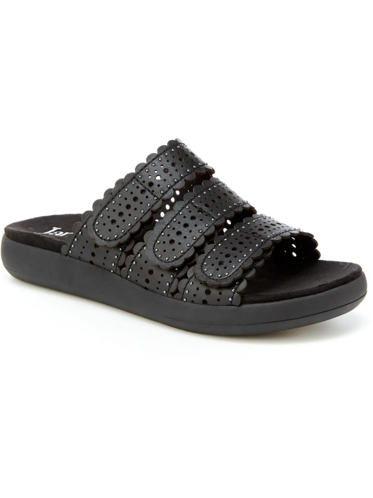 Odysseus Womens Leather Slip On Wedge Sandals