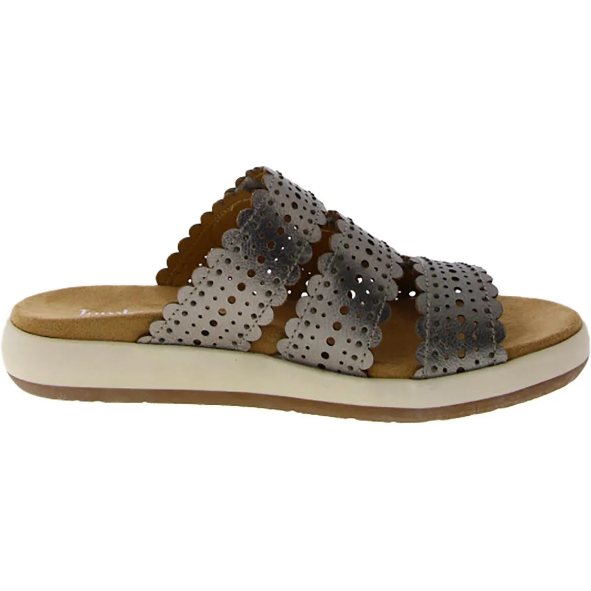 Odysseus Womens Leather Slip On Wedge Sandals
