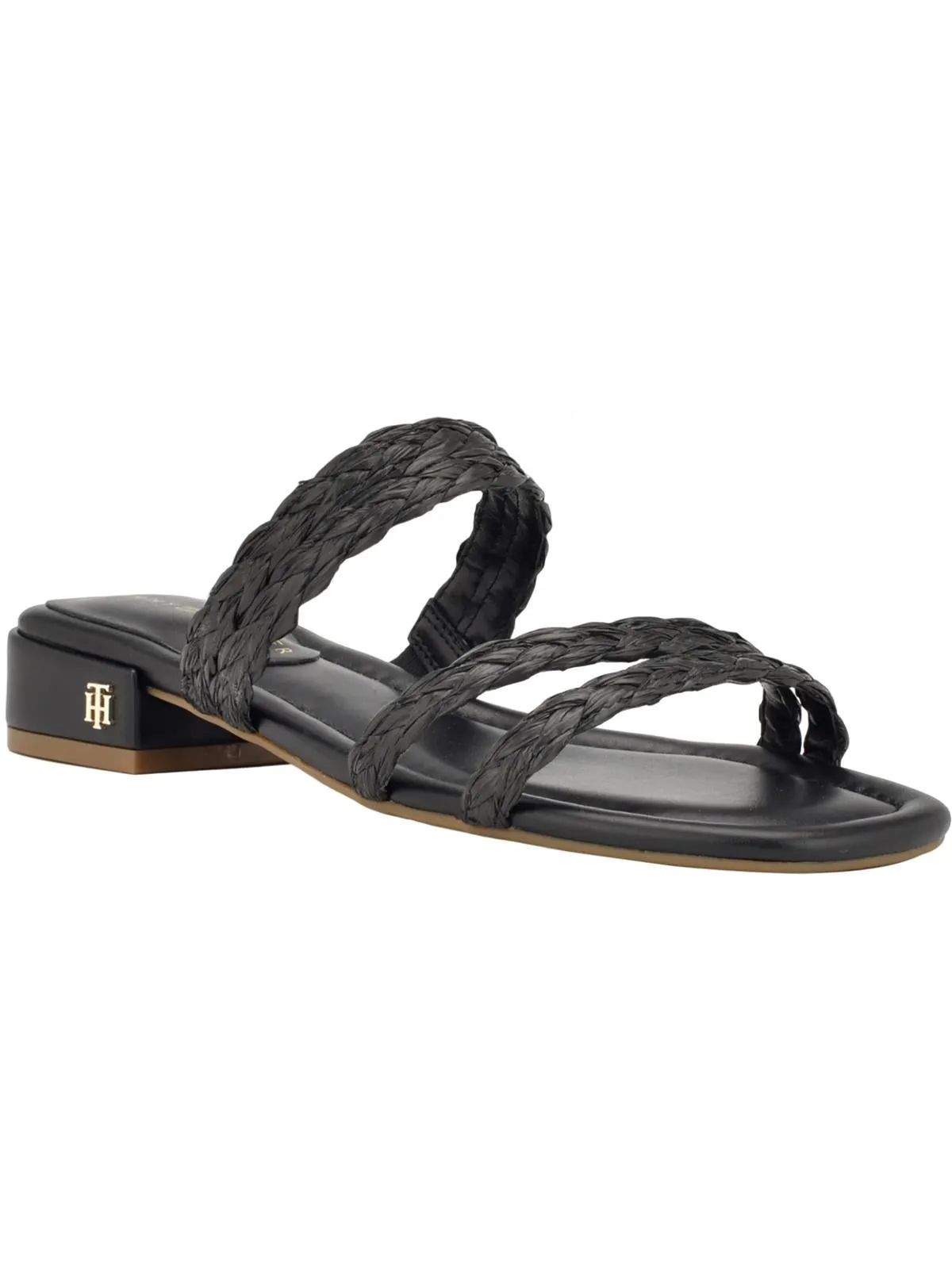 Olise Womens Faux Leather Slip-On Slide Sandals