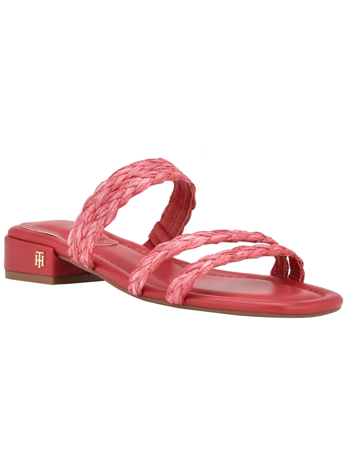 Olise Womens Faux Leather Slip-On Slide Sandals