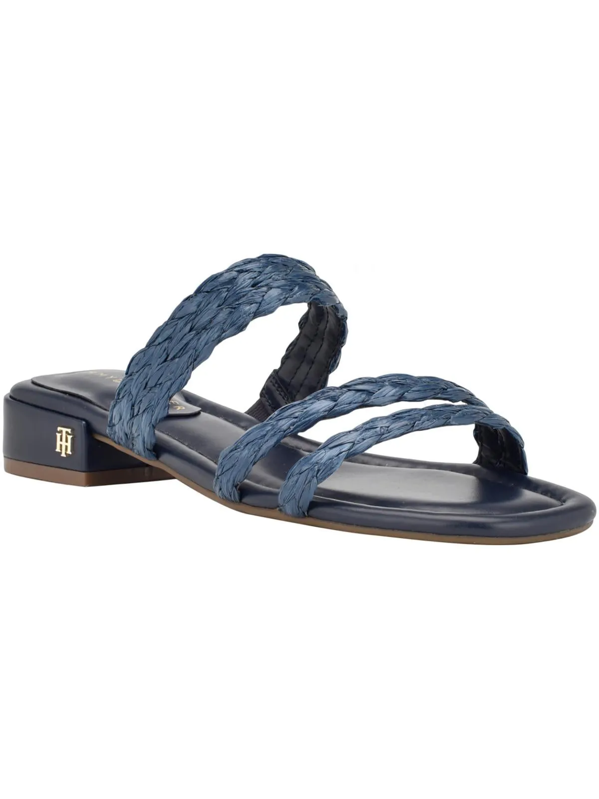 Olise Womens Faux Leather Slip-On Slide Sandals