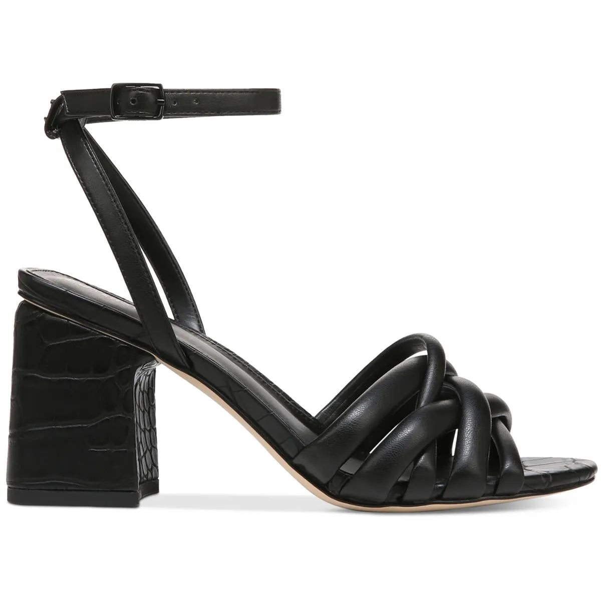Onna Womens Faux Leather Ankle Strap Block Heel