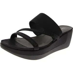 PAULA Womens Slip On Open Toe Wedge Sandals