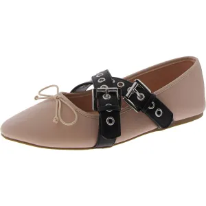 Pearll Crossband Ballet Womens Buckle Round Toe Ballet Flats
