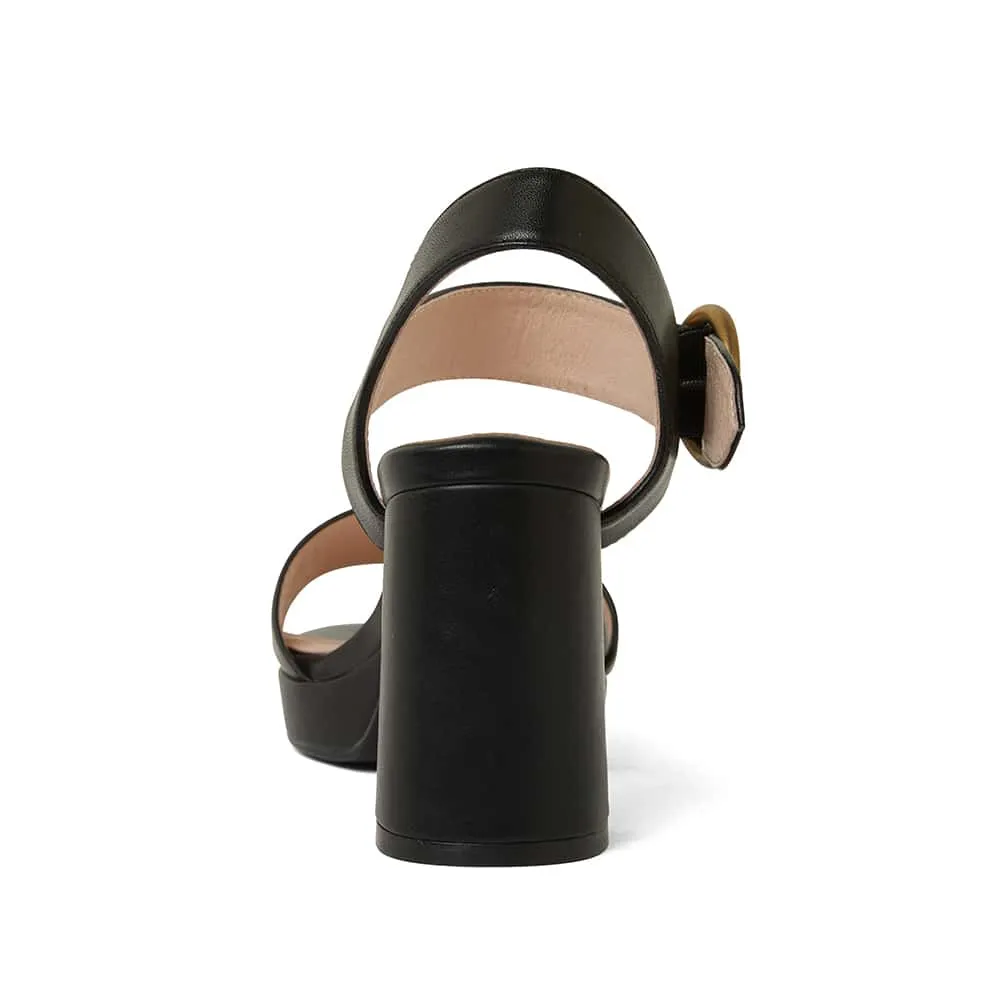 Petra Heel in Black Leather