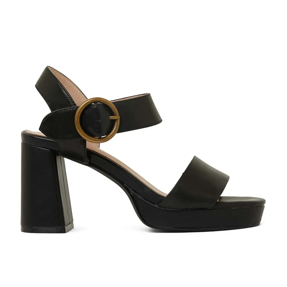 Petra Heel in Black Leather