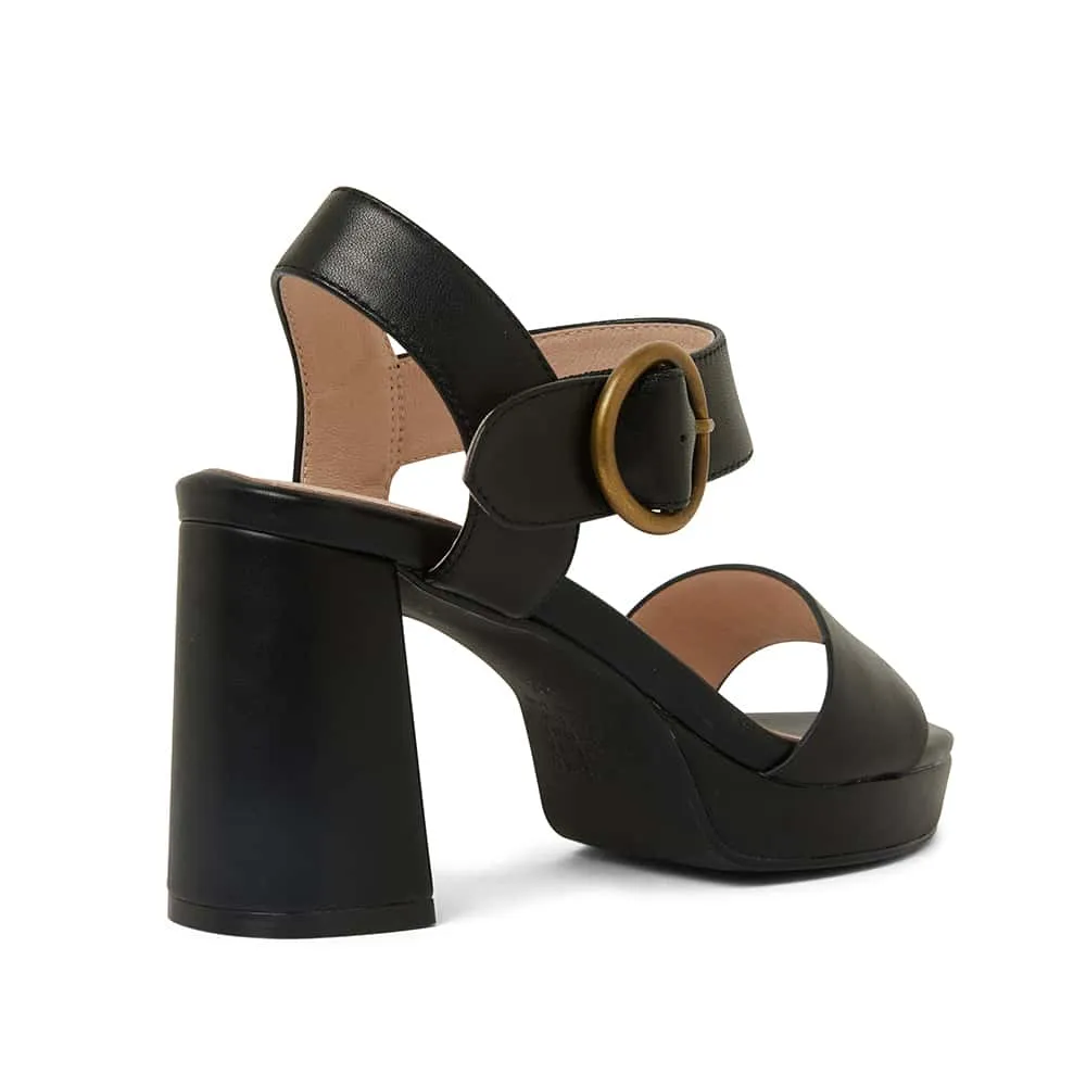 Petra Heel in Black Leather