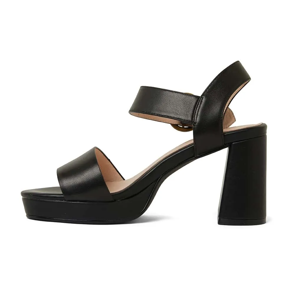 Petra Heel in Black Leather