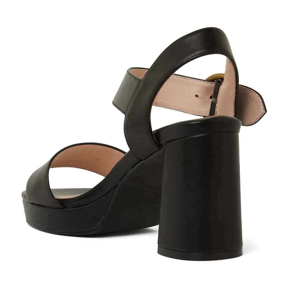 Petra Heel in Black Leather