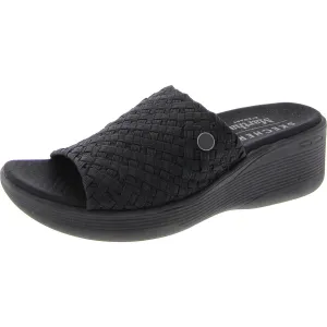 Pier Lite Bamboo Womens Slip On Open Toe Wedge Sandals