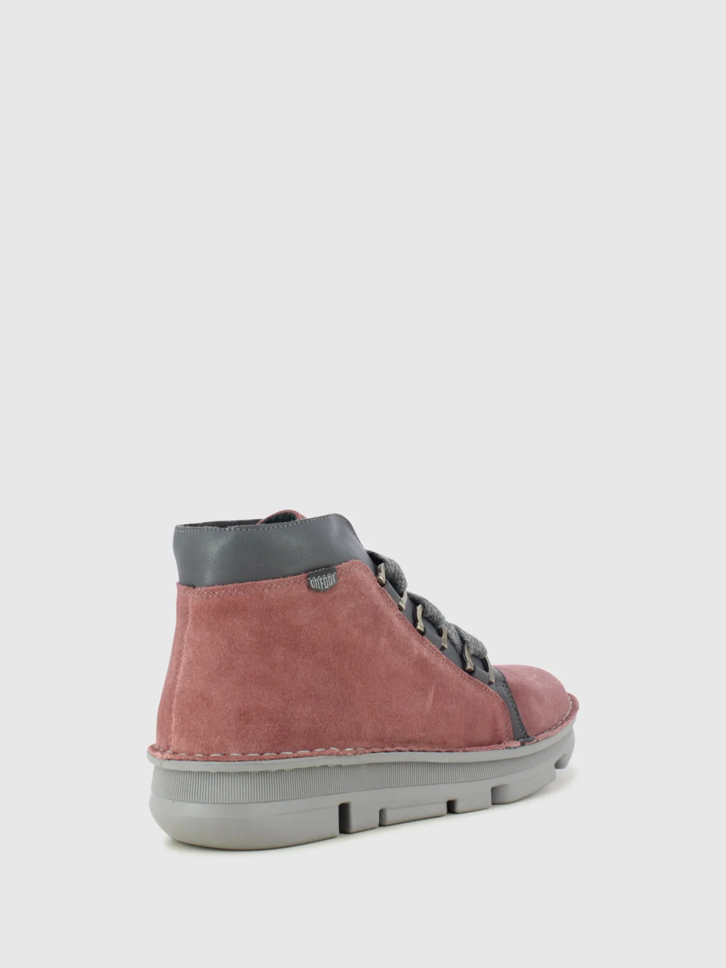 Pink Lace-up Ankle Boots