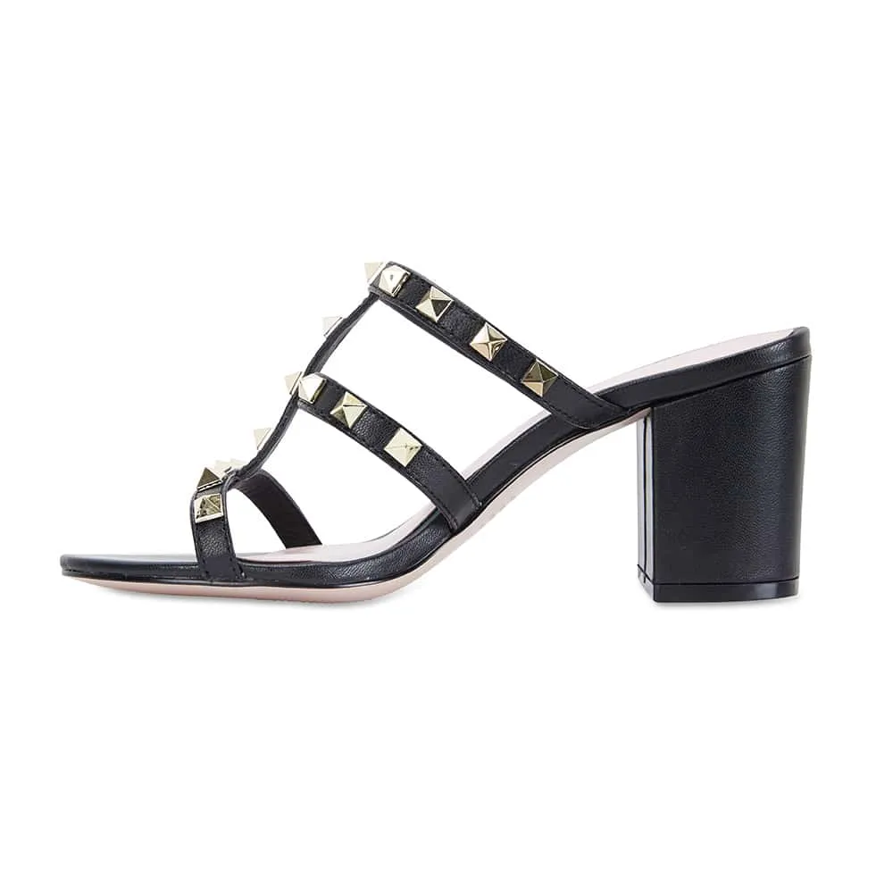 Portugal Heel in Black Leather