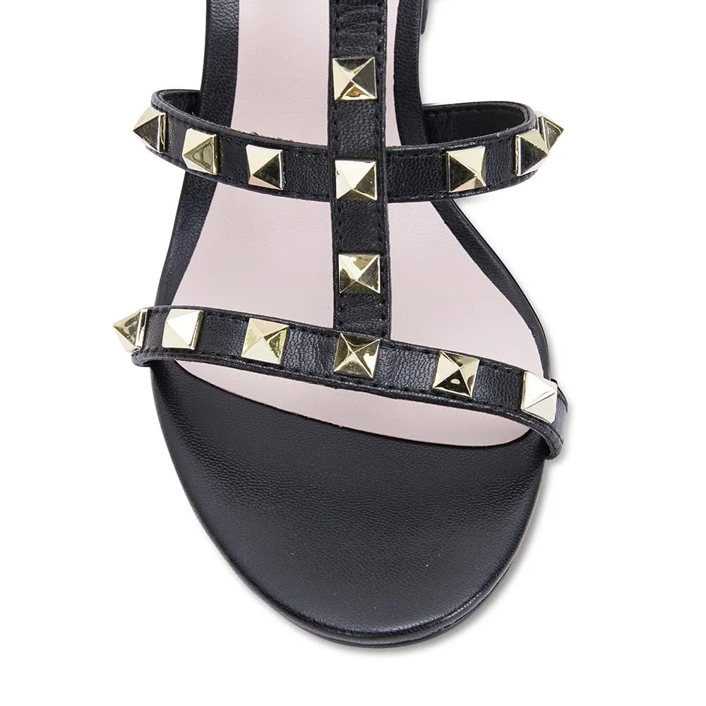Portugal Heel in Black Leather