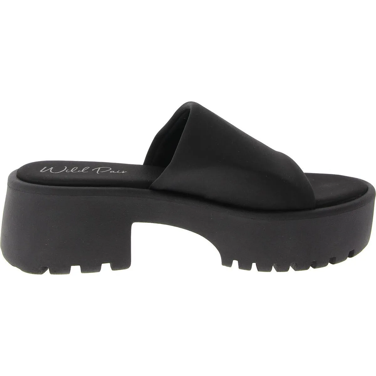 Questtf Womens Platform Heel Open Toe Slide Sandals