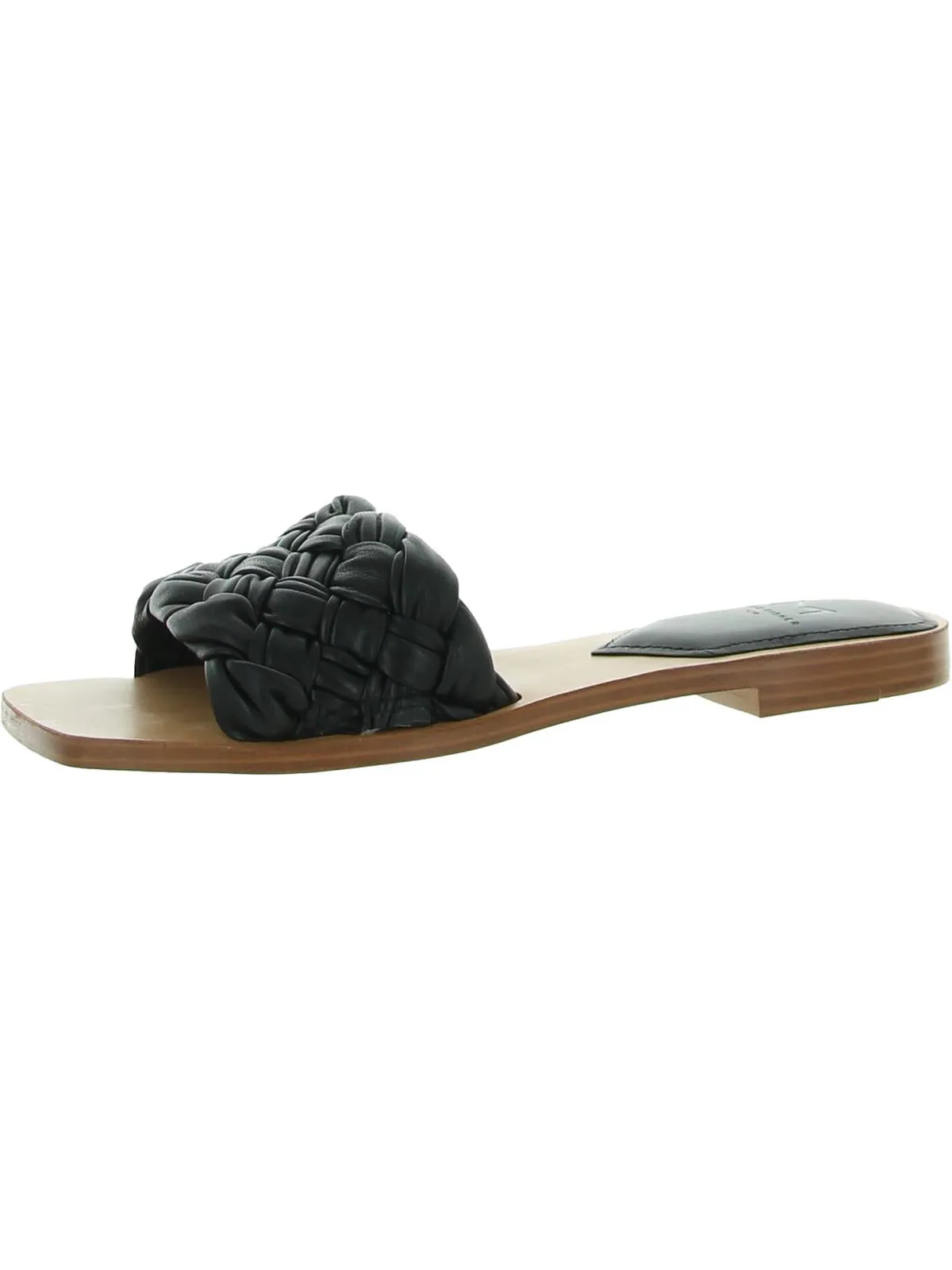 Reanna Womens Leather Square Toe Slide Sandals