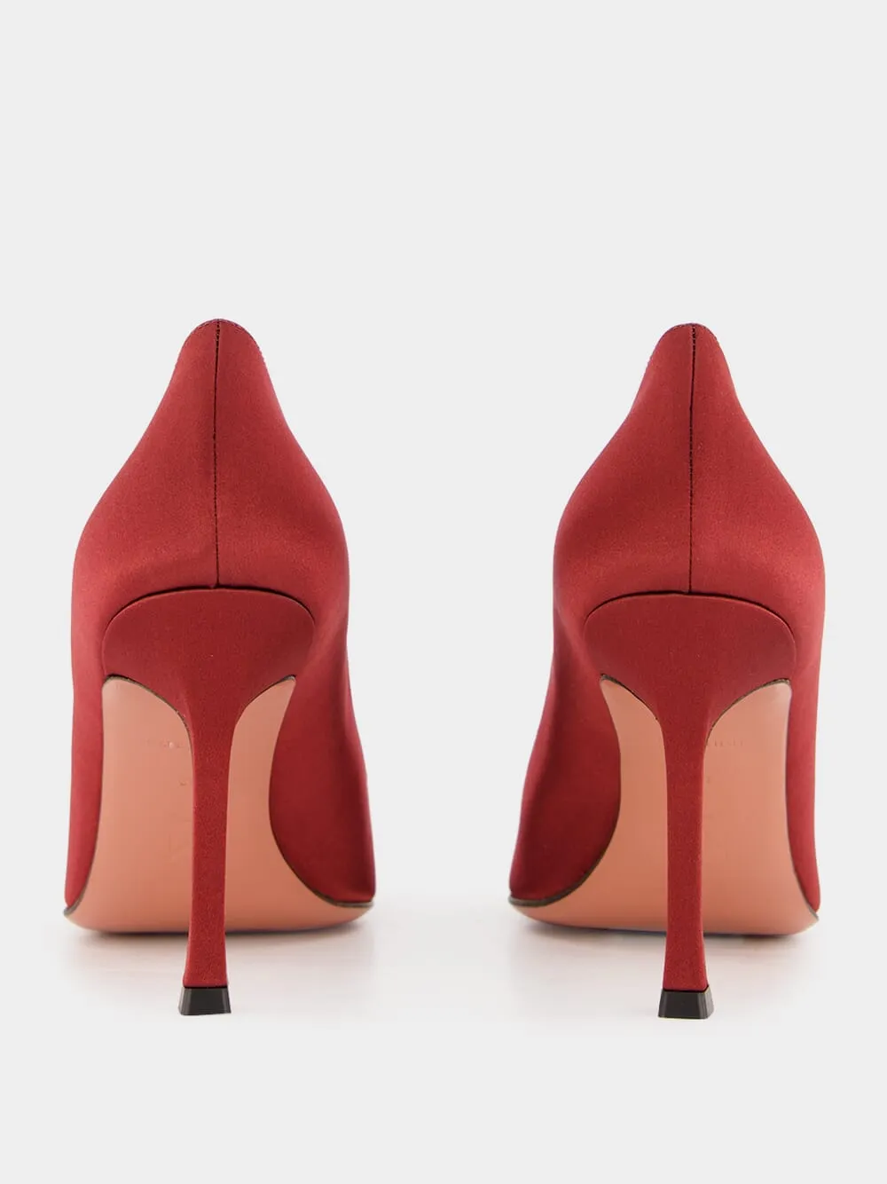 Red Camelia Satin Pumps