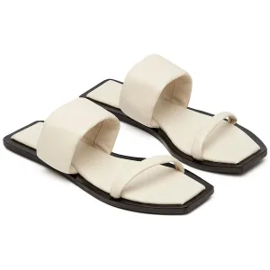 RESORT  SLIDE Womens Leather Square toe Slide Sandals