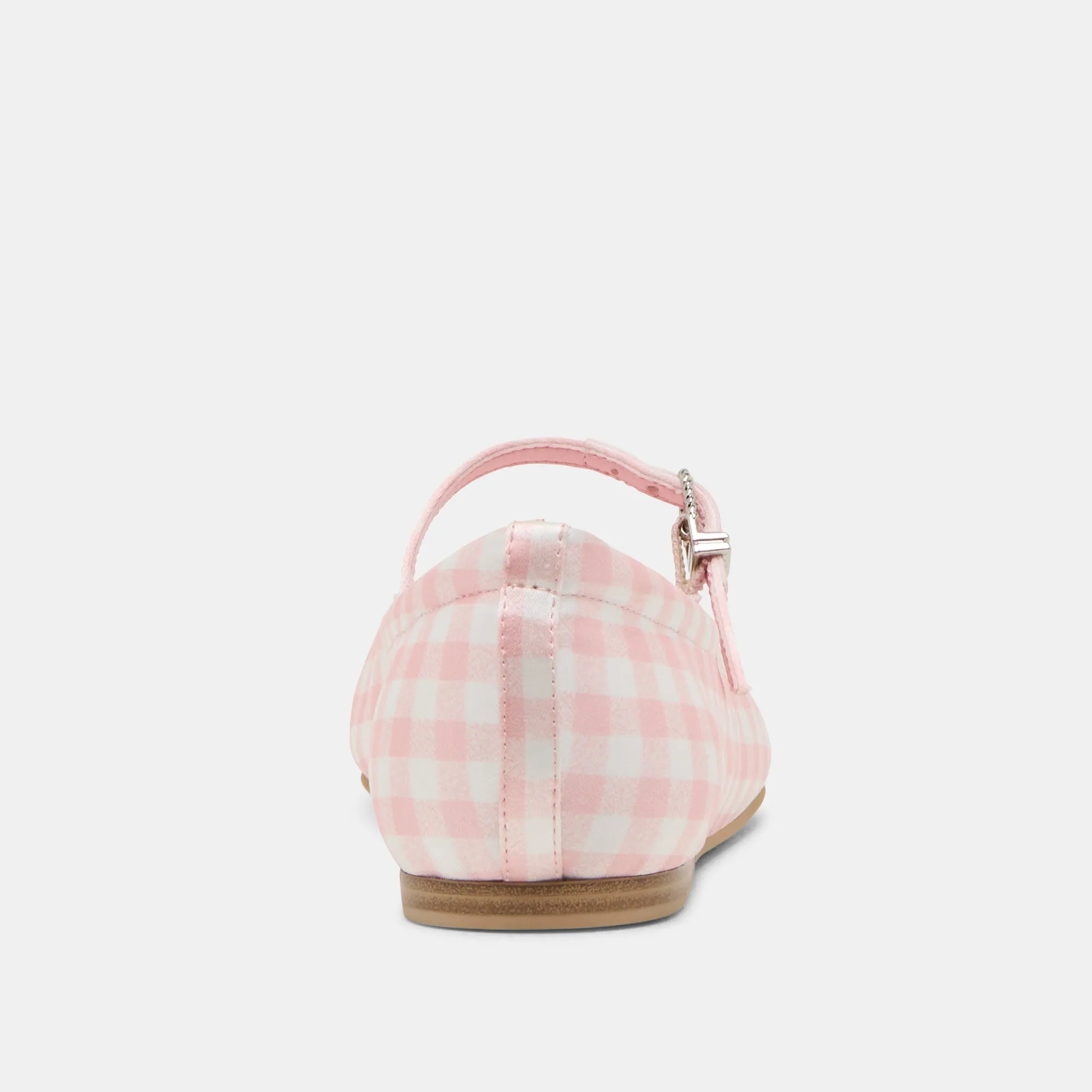 REYES X BYRDIE GOLF WIDE BALLET FLATS PINK PLAID GINGHAM