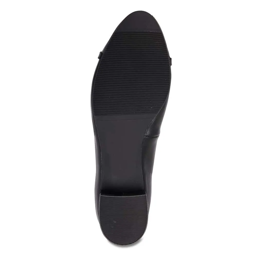Riley Heel in Black Leather